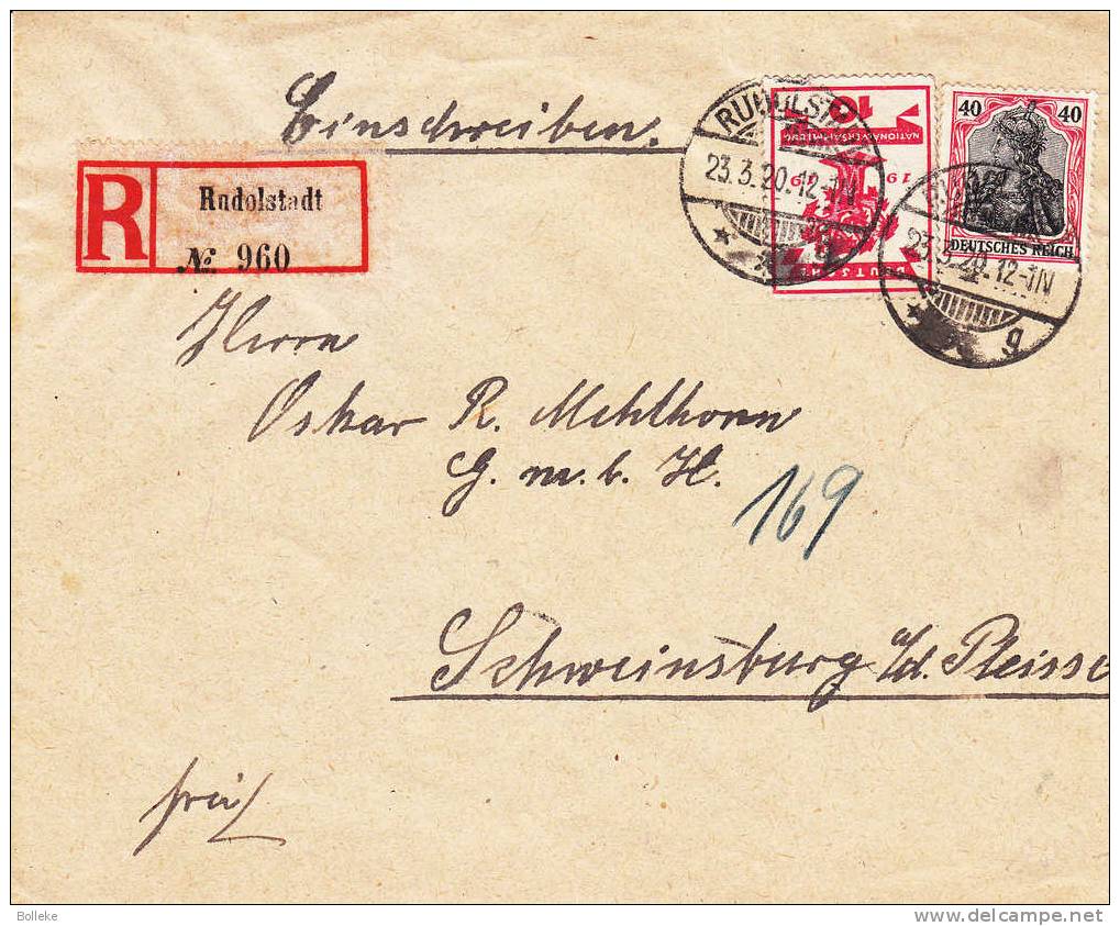 Allemagne - Empire - Lettre Recommandée De 1920 ° - Briefe U. Dokumente