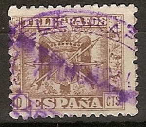 España Telégrafos U 077 (o) Escudo - Télégraphe