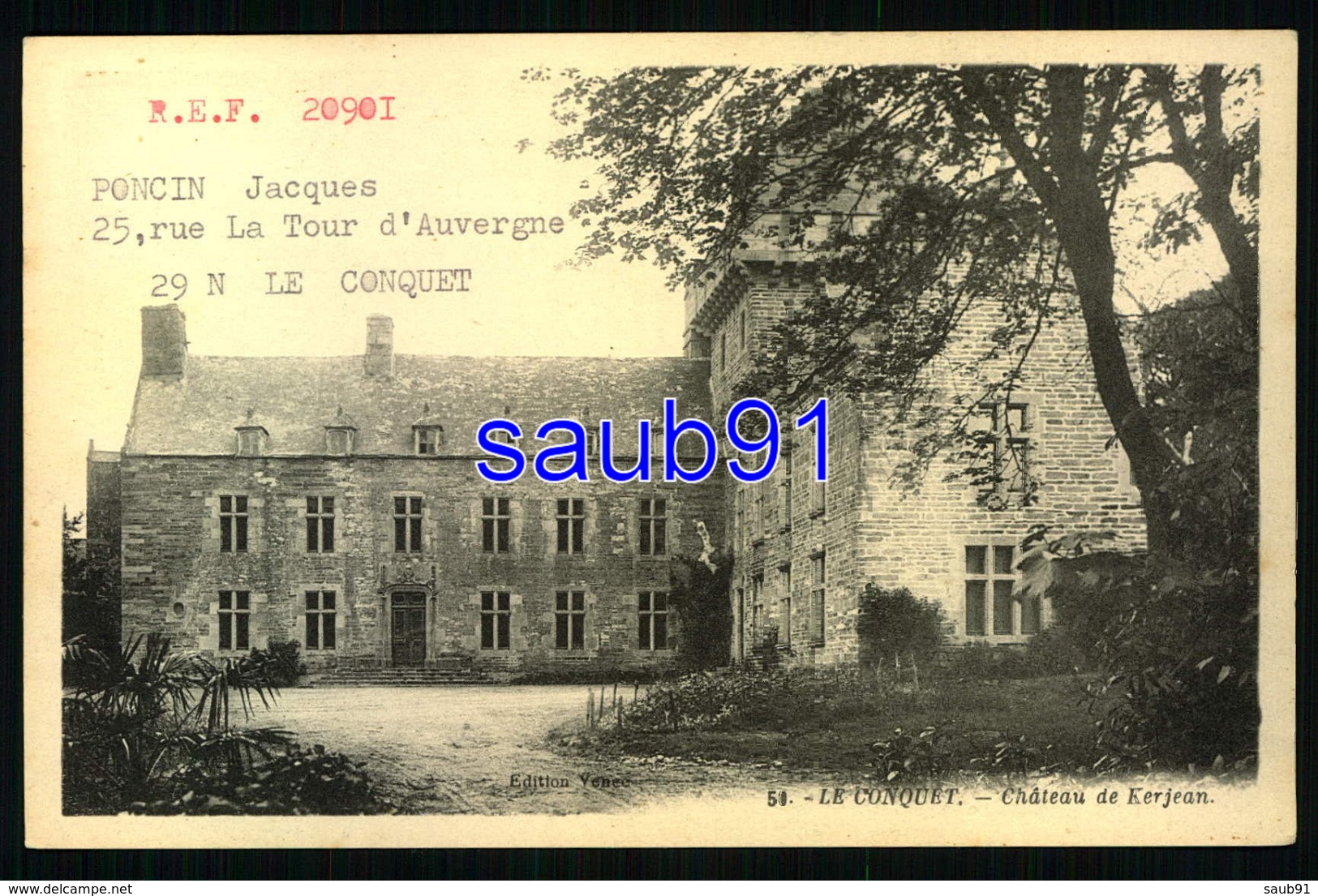 Lot 5 CPA - Le Conquet -Plage Portez- Château KerjeanHôtel Pointe Ste Barbe -Plage Blancs Sablons- Eglise- 9361- 33935 - Le Conquet