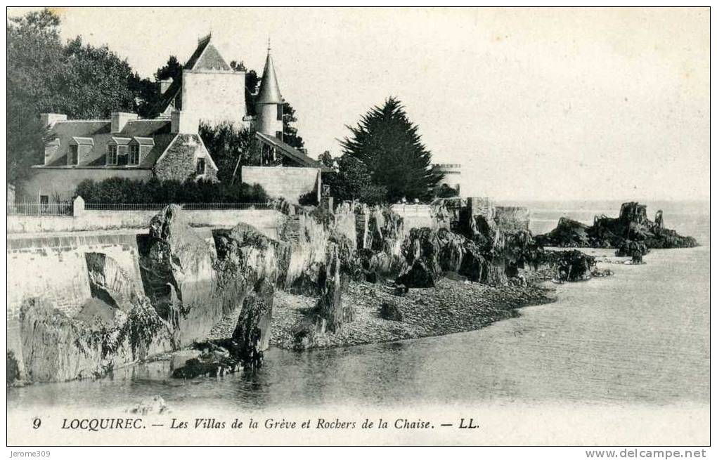 LOCQUIREC - (29241) - CPA - N°9 - Les Villas De La Grève Et Rochers De La Chaise - LL - Locquirec