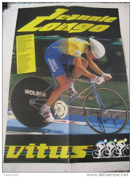 Poster Affiche Jeannie Longo,autographe - Cyclisme