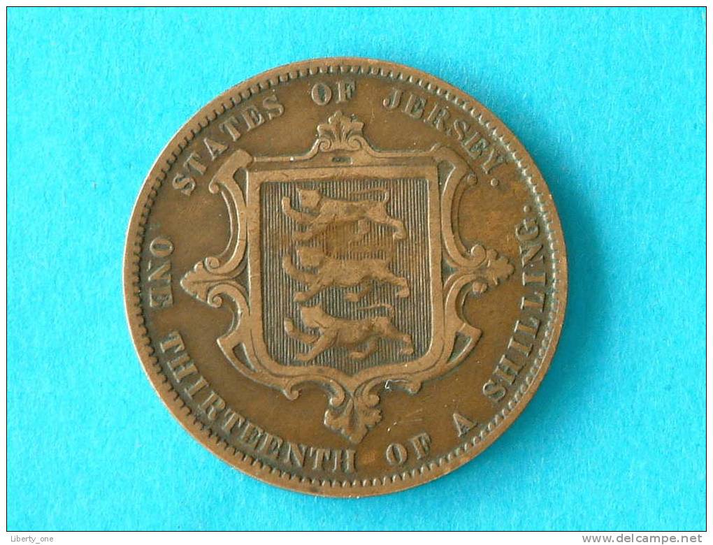 1871 - ONE THIRTEENTH OF A SHILLING / KM 5 ( For Grade, Please See Photo ) ! - Jersey