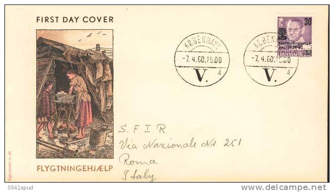 1960  Danemark  FDC  Année Mondiale Du Refugié  World Refugee Year  Anno Rifugiato - Vluchtelingen