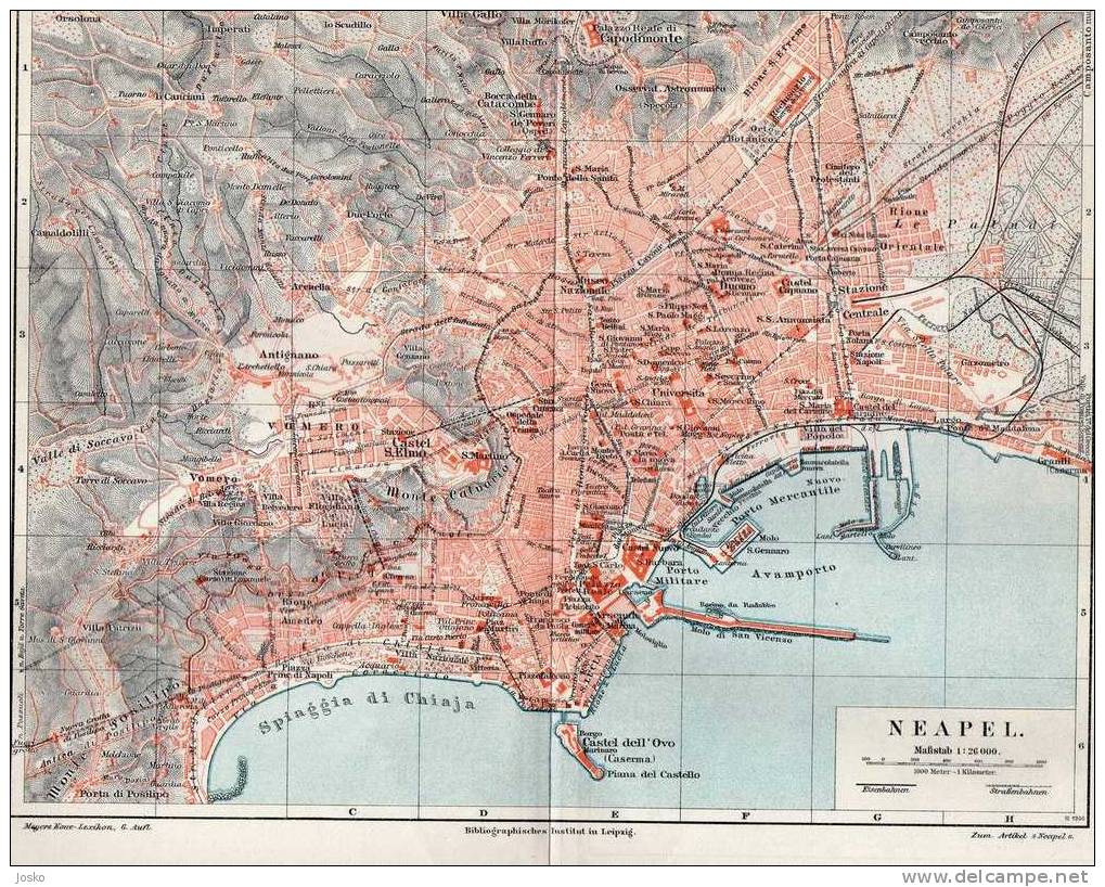 NAPOLI Italy ( The Original Lithographic Old Map From 1904. ) Italia La Carte Originale Lithographique Ancienne De 1904. - Geographical Maps