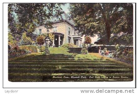 Hartford, Connecticut, Elizabeth Park, Turf Steps Leading To Sunken Garden - Hartford