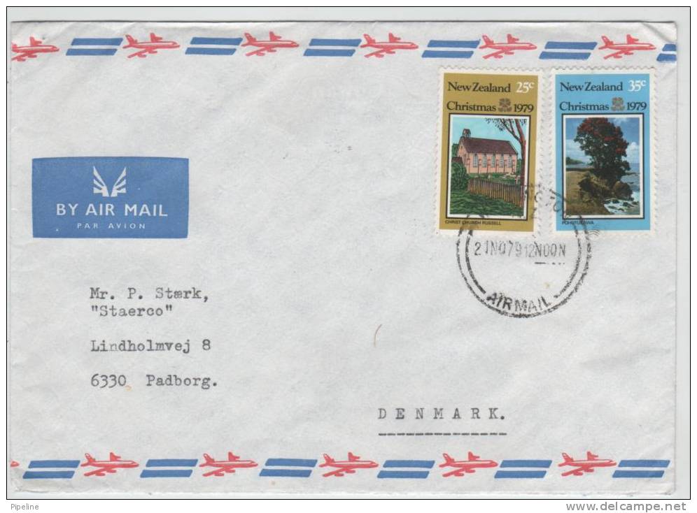 New Zealand Air Mail Cover Sent To Denmark 21-11-1979 - Airmail