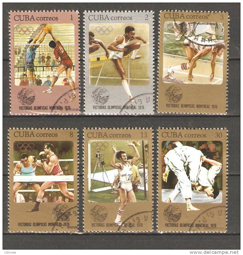 CUBA 1976  - OLYMPIC MEDAILS - CPL. SET  - USED OBLITERE GESTEMPELT USADO - Ete 1976: Montréal