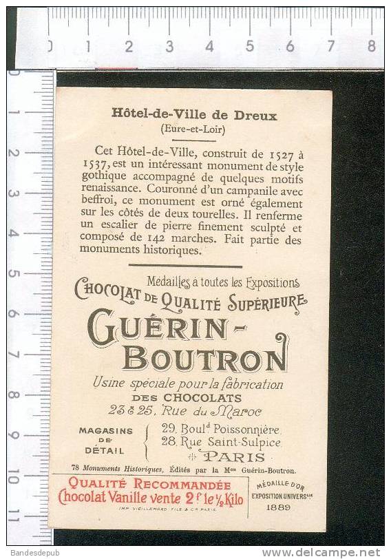 Guérin Boutron Chromo Didactique Hôtel De Ville Dreux - Autres & Non Classés