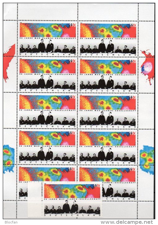 Max Planck Röntgen-Bild Vom Mond 1998 BRD 1973+10-KB ** 13€ Goldfisch Hoja M/s Scienses Bloc Nature Sheetlet Bf Germany - Fysica