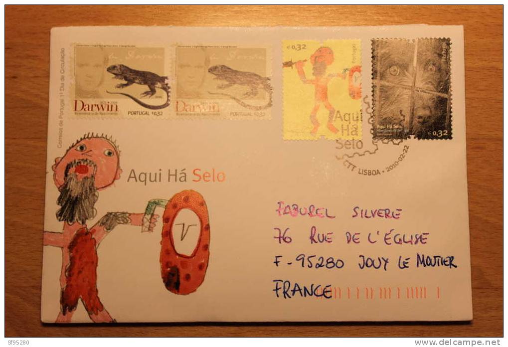 PORTUGAL DARWIN IGUANE AQUI HA SELO CHIEN - Postmark Collection