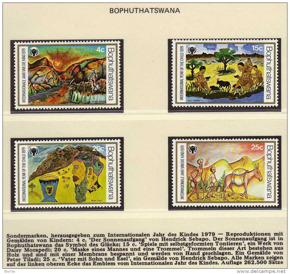 Jahr Des Kindes Südafrika Bophuthatswana 43/6, Kuwait 818/9 ** 6€ Sonnenaufgang Gemälde Von Hendrick Sepabo - Koeweit