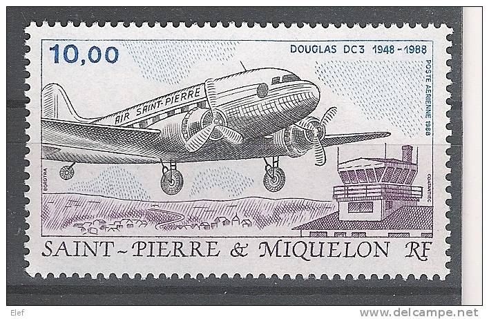 SAINT PIERRE ET MIQUELON , Poste Aérienne 1988,Yvert N° PA 67,"AVION Douglas DC 3  "neuf **,TTB - Nuevos