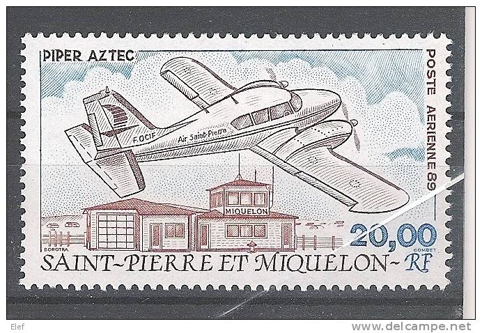 SAINT PIERRE ET MIQUELON , Poste Aérienne 1989,Yvert N° PA 68,"AVION PIPER Aztec Et Aéroport "neuf **,TTB - Nuevos