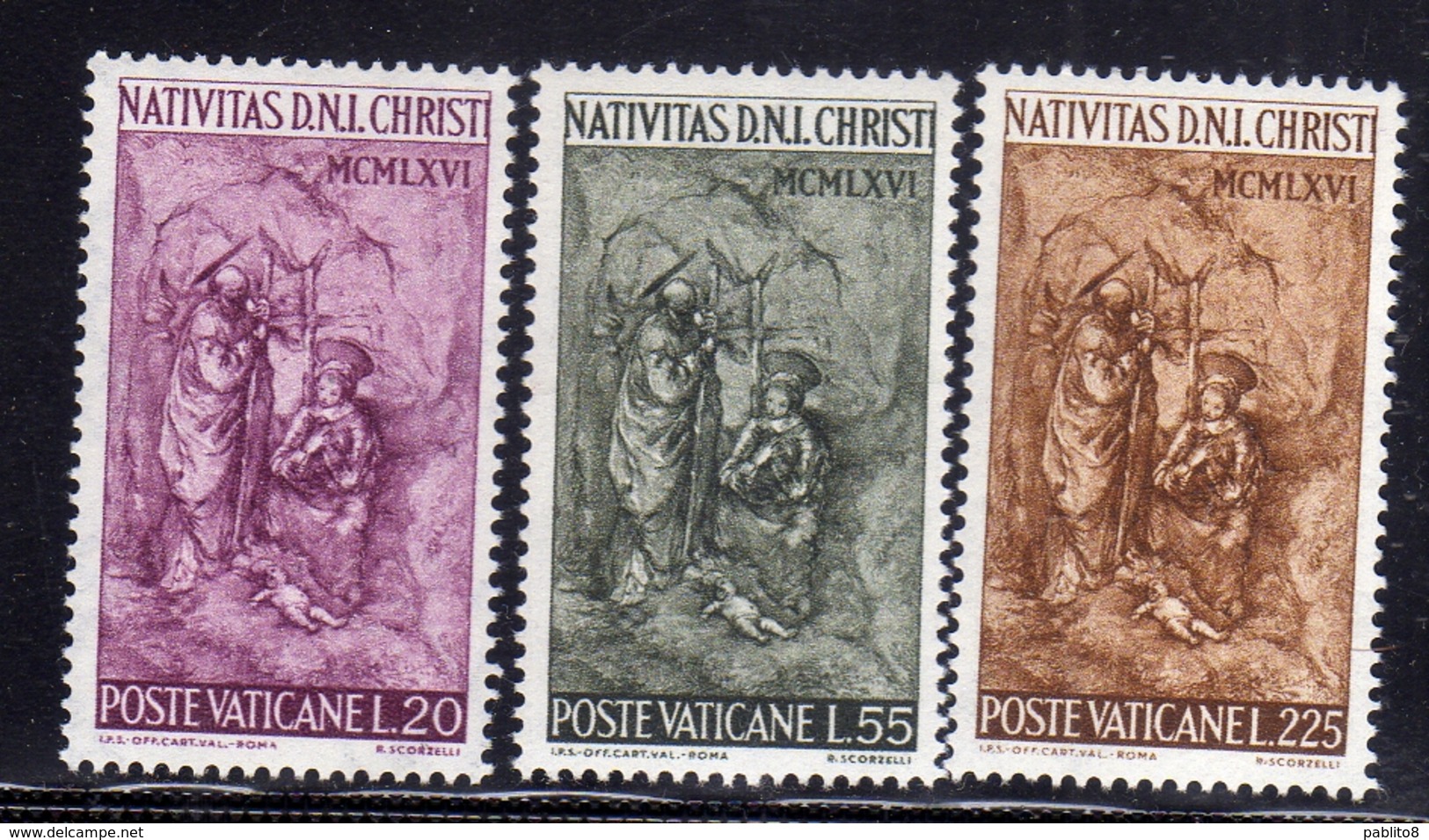 CITTÀ DEL VATICANO VATICAN VATIKAN 1966 NATALE CHRISTMAS NOEL WEIHNACHTEN SERIE COMPLETA COMPLETE SET MNH - Unused Stamps