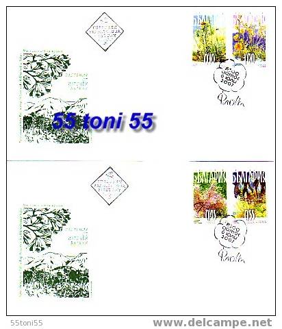 Bulgaria / Bulgarie  2007   Plants  ( BUTTERFLY / Bees-Honey ) 4v.-  2 FDC - Abeilles