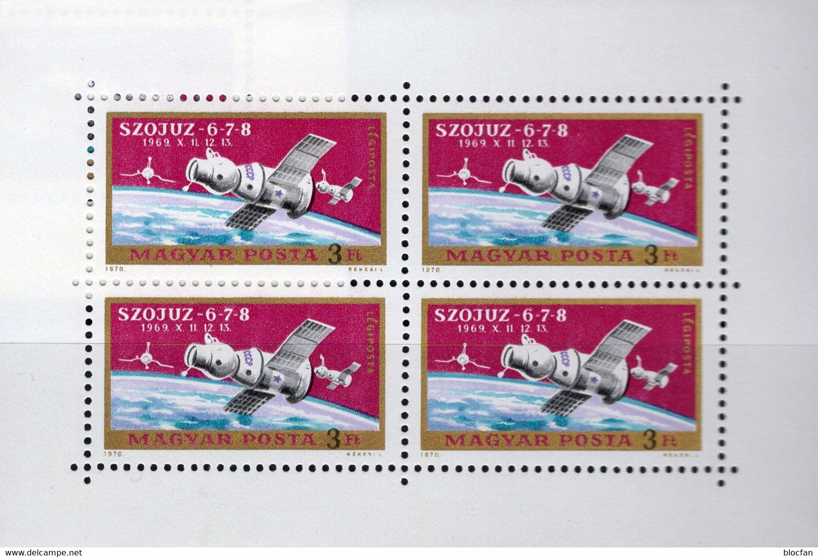 Raumfahrt 1970 SOJUS 6-8 Ungarn 2575 4-Kleinbogen ** 4€ Hoja M/s Blocs Moon Space S/s Sheetlets Sheets Bf Hungaria - Rusland En USSR