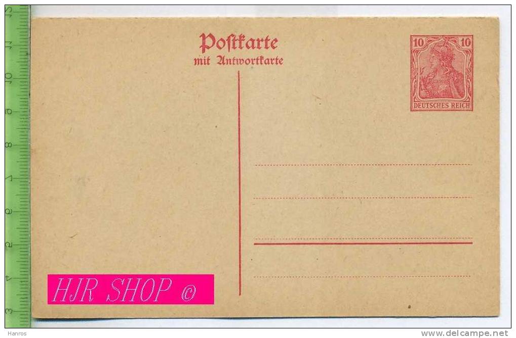 Postkarte Mit Antwortkarte 10Pf Germania Karmin - Briefe U. Dokumente