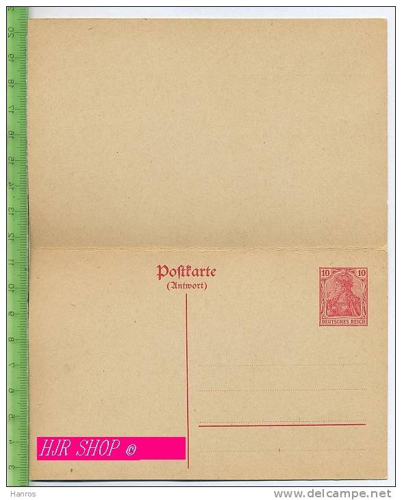 Postkarte Mit Antwortkarte 10Pf Germania Karmin - Briefe U. Dokumente