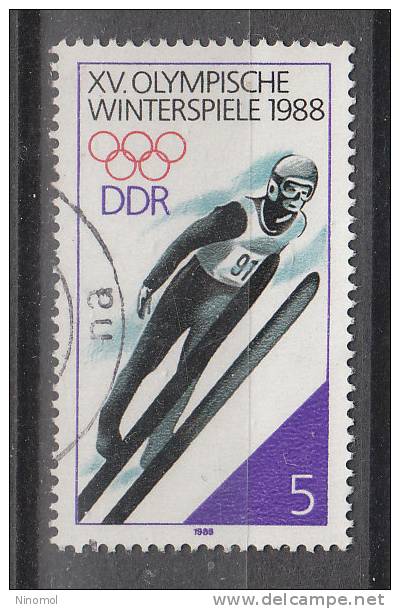 Germania Est   -   1988.  Ski Jumping  To "Calgary '88" - Salto