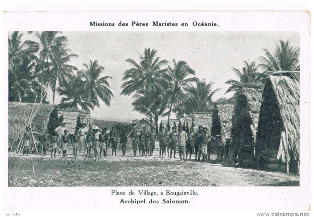 Missions Des Peres Maristes Place De Village à Bougainville  Archipel Des Salomon - Solomon Islands