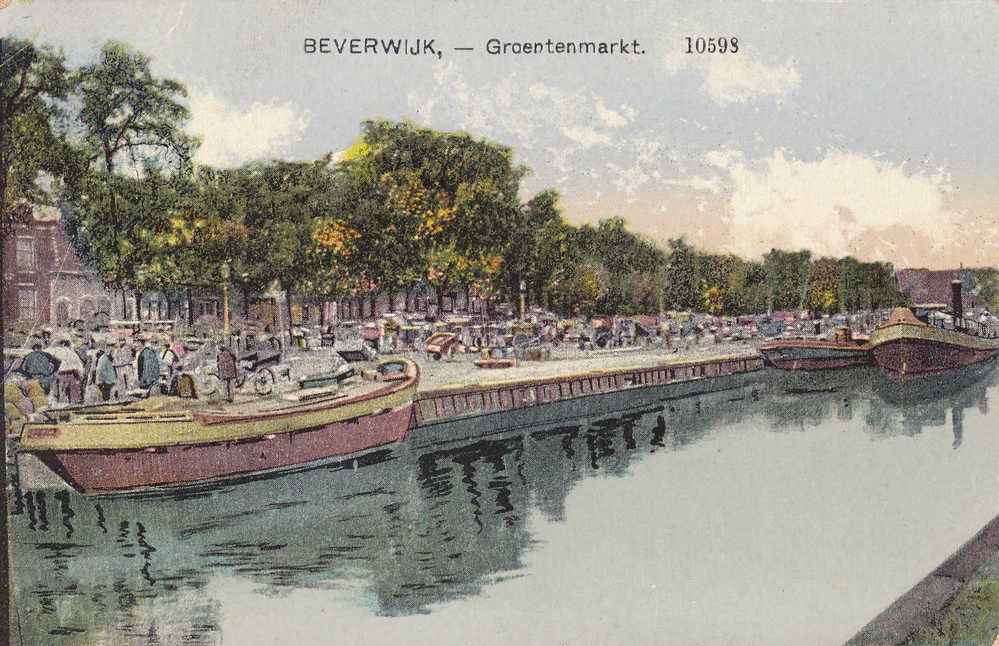 Nederland  Postkaart  Beverwijk  Groentenmarkt. - Beverwijk