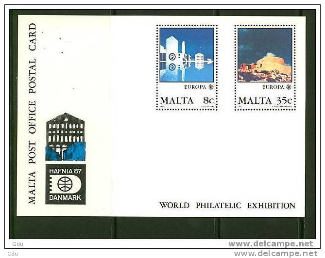 Malte  Malta - Europa 1987 - Carte émise Hafnia 87 - 1987