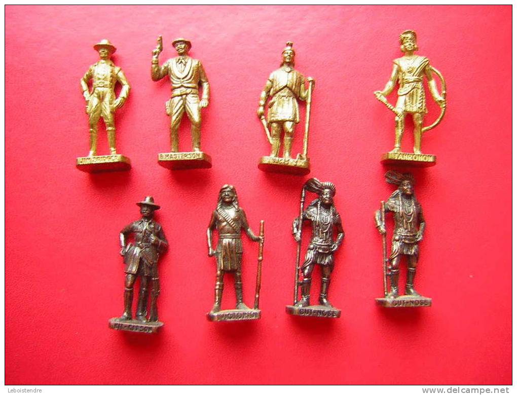 LOT 8 PIECES SOLDATS FIGURINES METAL KINDER-INCAS 3-B.MASTERSON-JIM BRIDGER-TAHROHON-VICTORIO-CUT NOSE X2 -KIT CARSON - Figurillas En Metal