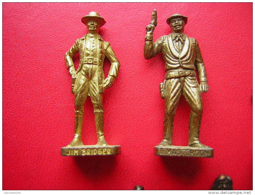 LOT 8 PIECES SOLDATS FIGURINES METAL KINDER-INCAS 3-B.MASTERSON-JIM BRIDGER-TAHROHON-VICTORIO-CUT NOSE X2 -KIT CARSON - Figurines En Métal