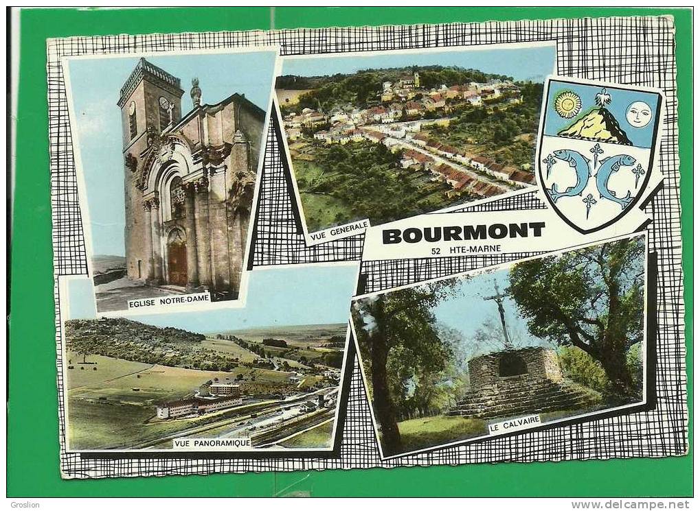 BOURMONT ( 4 VUES EGLISE NOTRE DAME -VUE GENERALE-LE CALVAIRE-VUE PANORAMIQUE ) - Bourmont