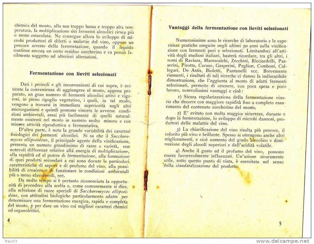 ZIMENOL  /  Fermenti Selezionati Per La Vinificazione Dei Mosti - Cons. Neoterapeutico  Naz. Roma - 1948 - Altri & Non Classificati