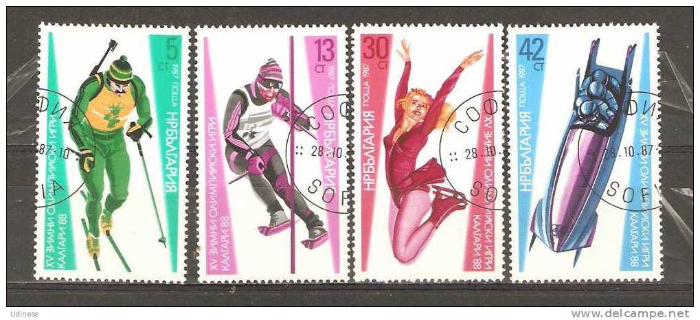 BULGARIA 1987 - WINTER OLYMPIC GAMES - CPL. SET - USED OBLITERE GESTEMPELT USADO - Invierno 1988: Calgary