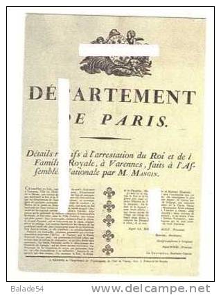 CPM - \"Les Murailles De La Révolution Française\" Affiche Relatant L\´arrestation De La Famille Royale à Varennes..... - Histoire