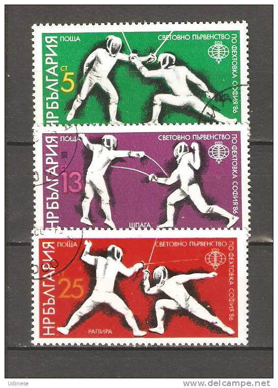BULGARIA 1986 - FENCING WORLD CHAMPIONSHIPS - CPL. SET - USED OBLITERE GESTEMPELT USADO - Fencing
