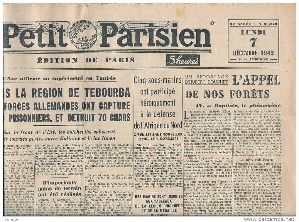 Le Petit Parisien Du 7/12/1942 " De Pearl Harbour A Helsinski La FINLANDE Fete Son 25é Anniversaire L'indépendance" - Le Petit Parisien