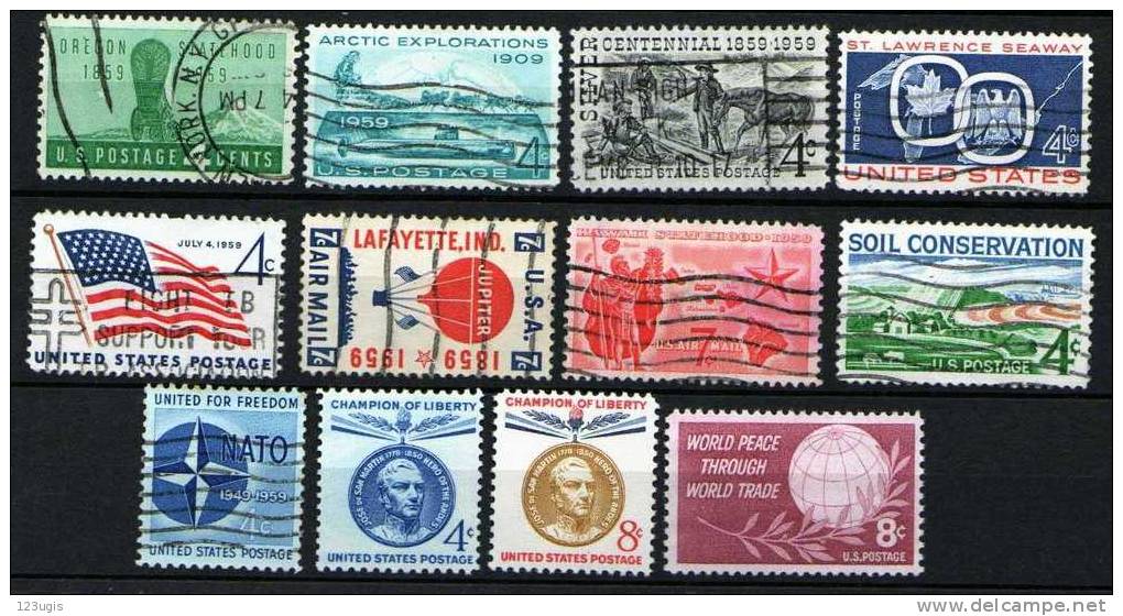 USA, 1959 Mi 747/58 **/o (00097) @ - Collections