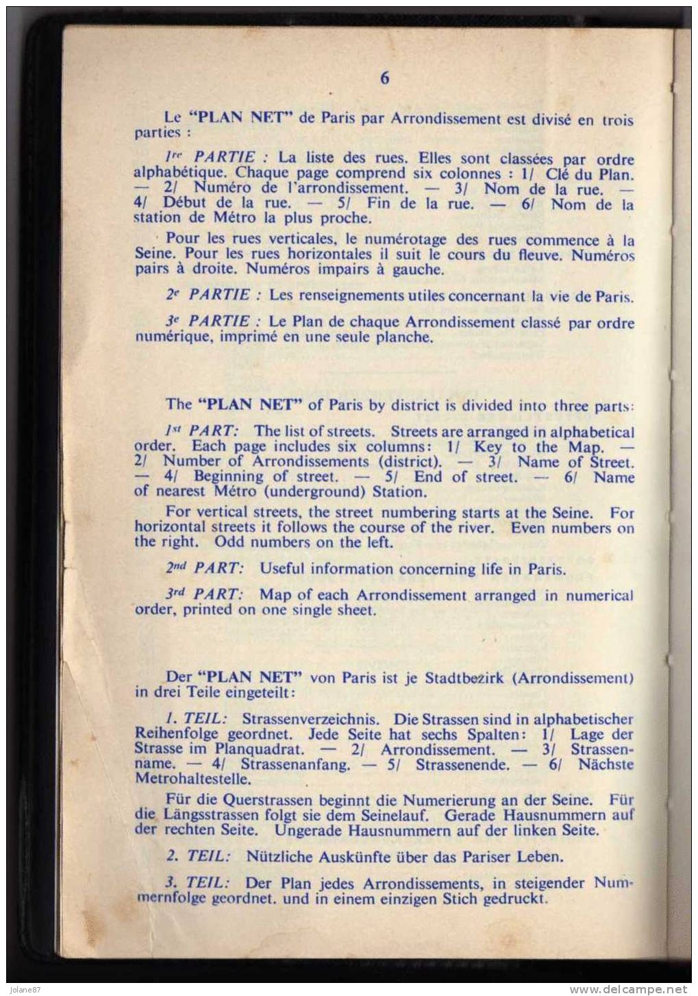 PLAN NET       -    PARIS   PAR ARRONDISSEMENT   -   ENGLISH   DEUTSCH     -   EDITION PONCHET - Europa