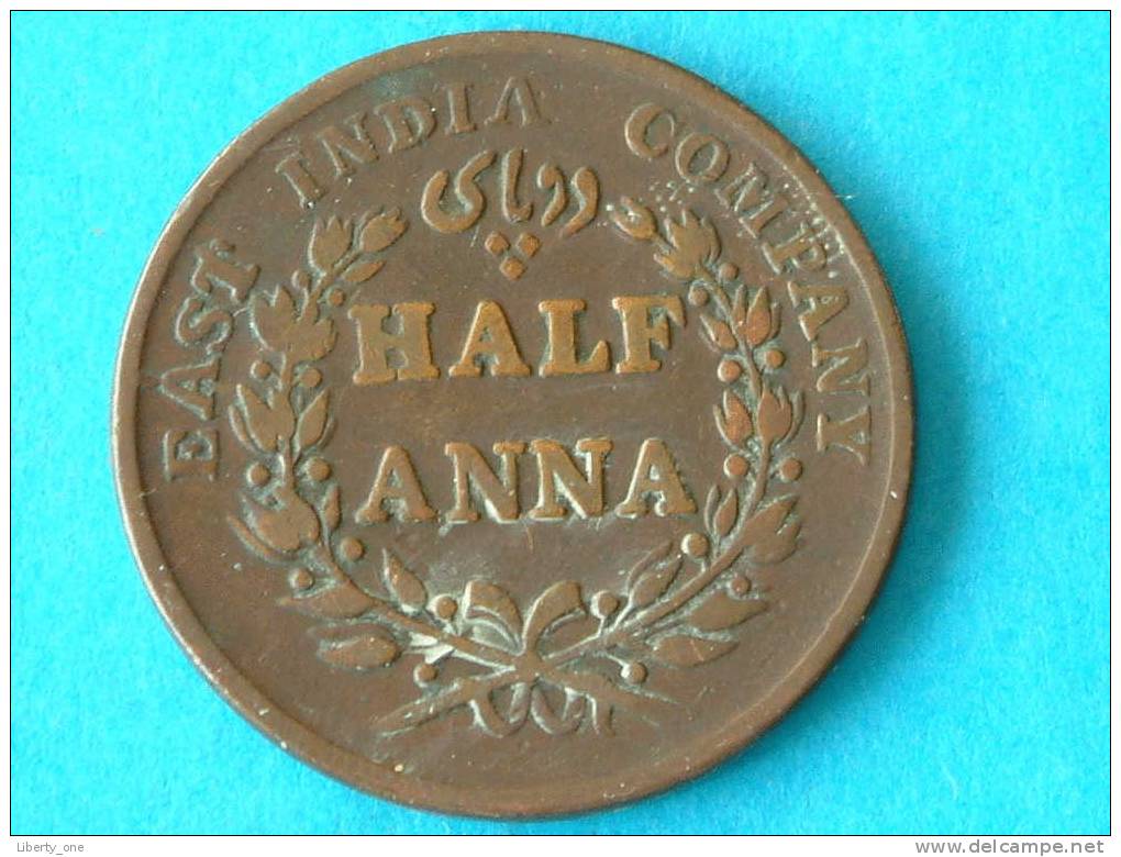 1835 - HALF ANNA / KM 447.1 ( For Grade, Please See Photo ) ! - Inde