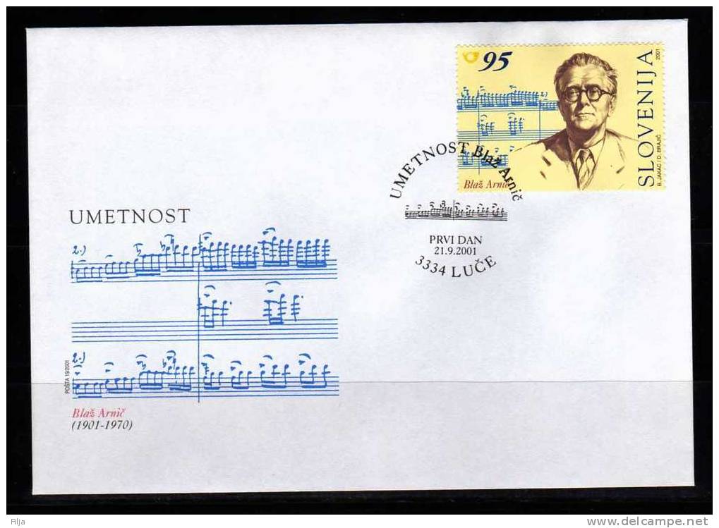 Slovenija 2001 Mi.No.-365-66 FDC Composer - Slovenia