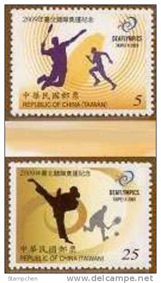 2009 21st Deaflympics Stamps Olympic Games IOC Badminton Taekwondo Tennis Map Disabled Deaf - Handicap