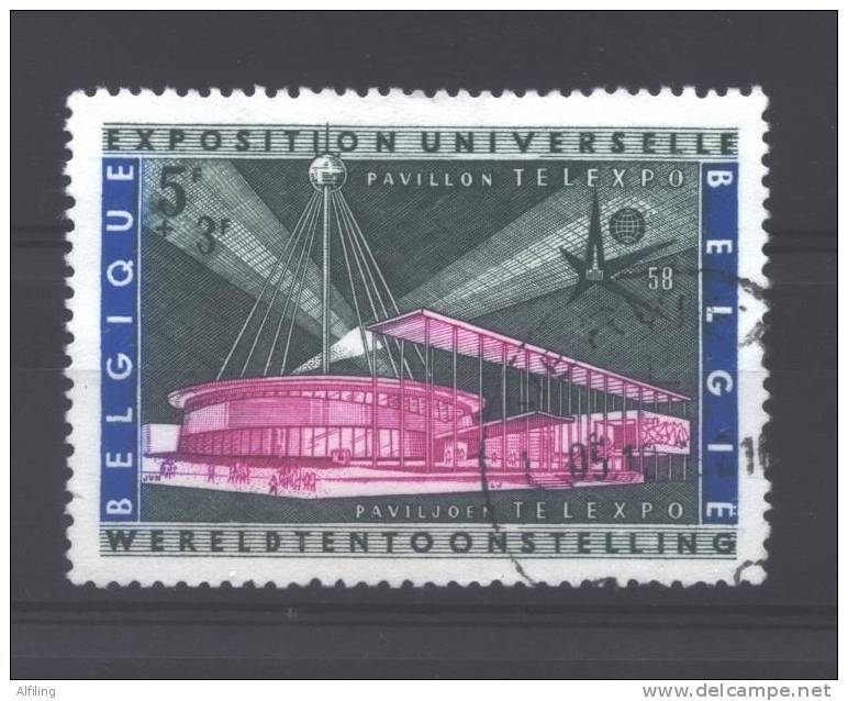 BELGIUM 1052°   (used)   Pavillon TELEXPRO 1958 - 1958 – Brüssel (Belgien)