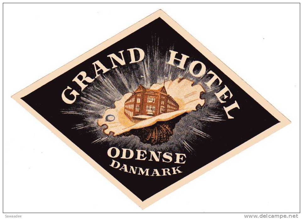 ETIQUETTE HOTEL - DANEMARK - GRAND HOTEL - ODENSE - DANMARK - LOSANGE - Etiquetas De Hotel