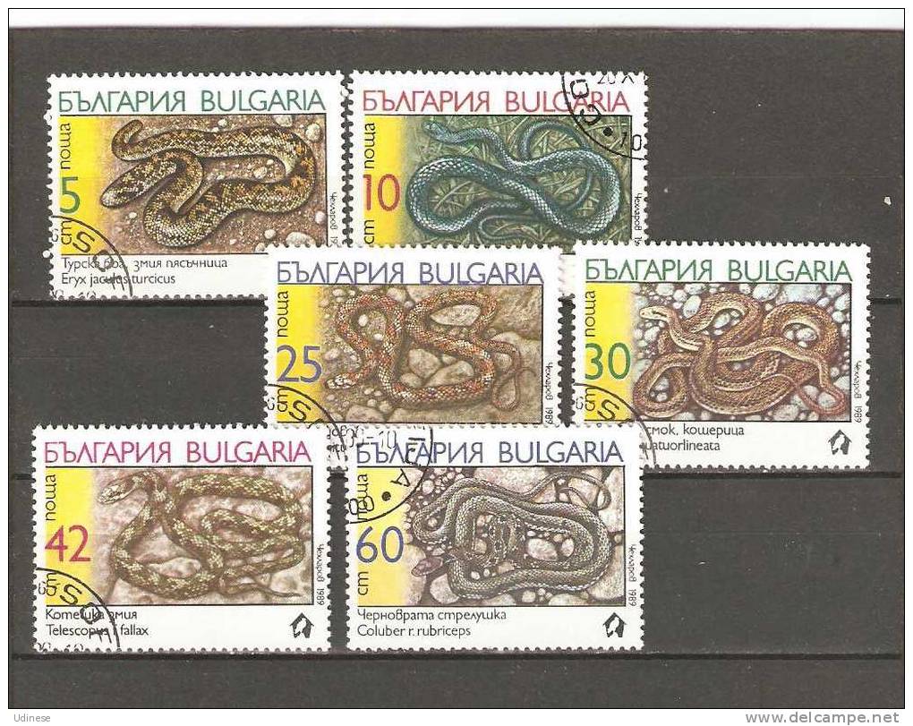 BULGARIA 1989 - REPTILES - FULL  SET - USED OBLITERE GESTEMPELT USADOS - Snakes