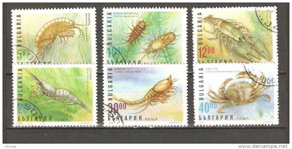 BULGARIA 1996 - CRABS - CPL. SET - USED OBLITERE GESTEMPELT USADO - Crustacés