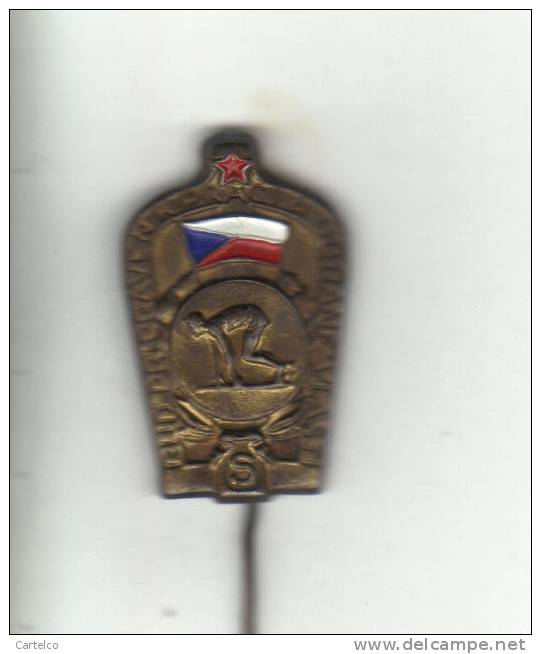 Czechoslovakia Old Pin Badge - GTO- Be Prepared To Work Homeland Defense ( S ) - Leichtathletik