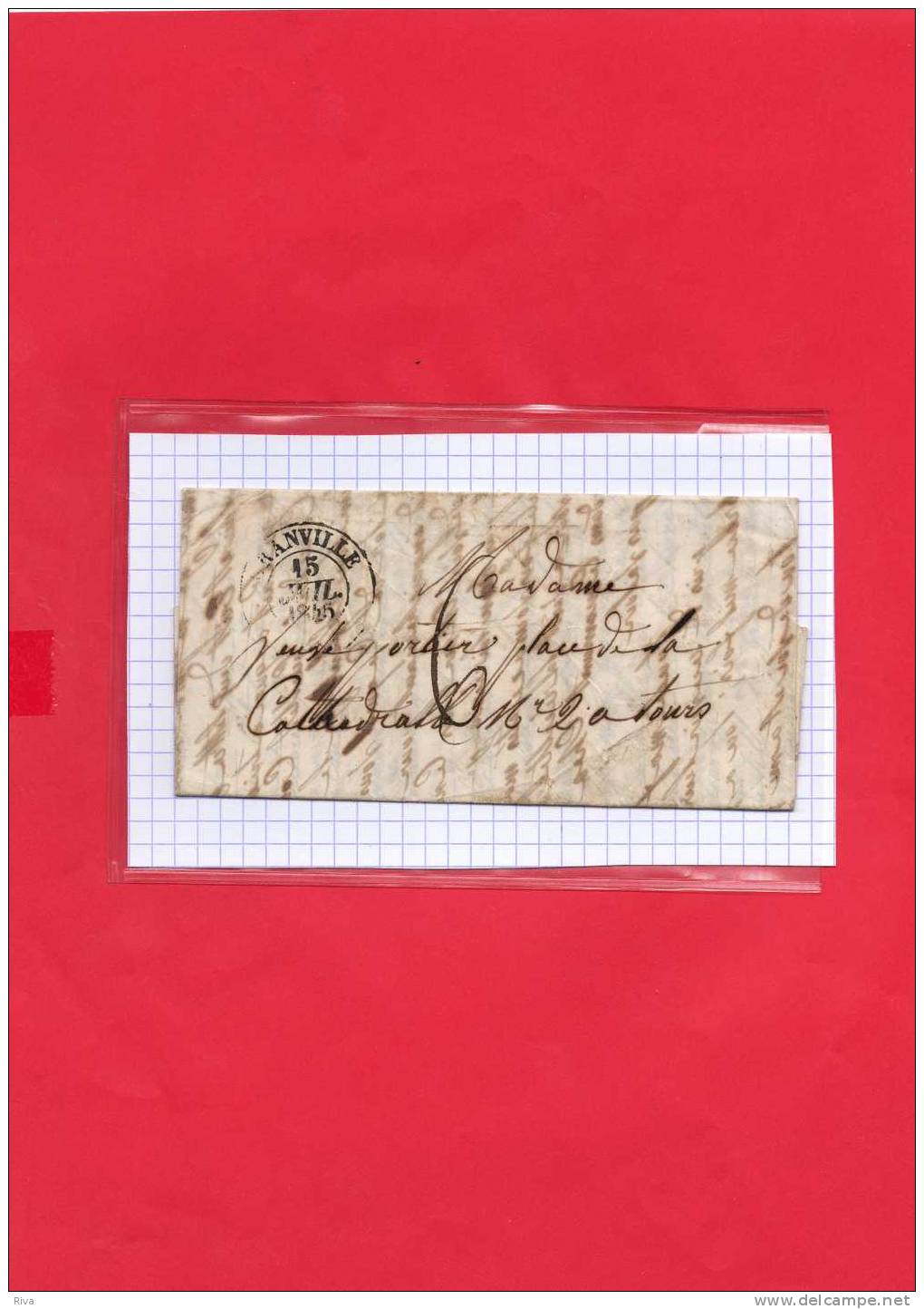 Lettre De GRANVILLE A TOURS  (15 / 7 /1845 ) - 1849-1876: Classic Period