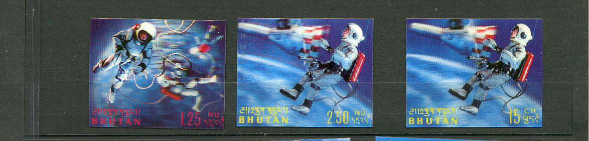 STAMPS ** THEMATIQUE DE L'ESPACE SUPERBES  TIMBRES HOLOGRAMMES DU BHUTAN EN NEUF ** FUSEES /ASTRONAUTES/SATELLITES - Bhoutan