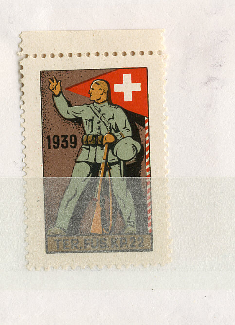 ERINOPHILI E ** VIGNETTE  LABEL AUFKLEBER DE SUISSE GUERRE AVIATION THEMES DIVERS 1939 EN **MILITAIRE - Vignettes