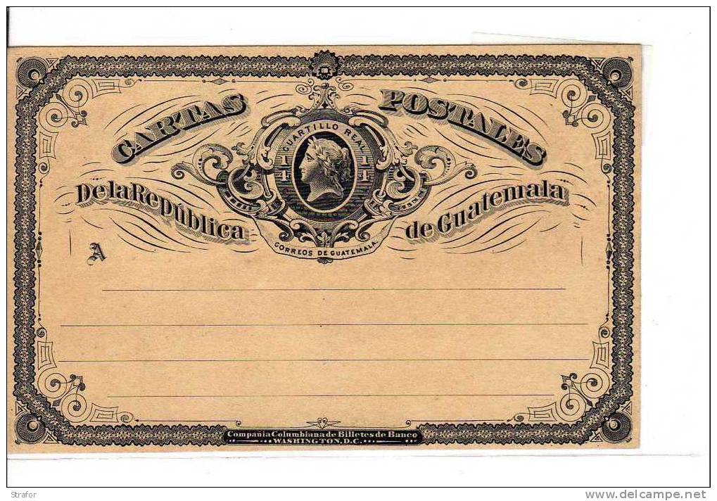 Cartas Postales De La Republica De Guatemala   -  1888  !!! - Guatemala