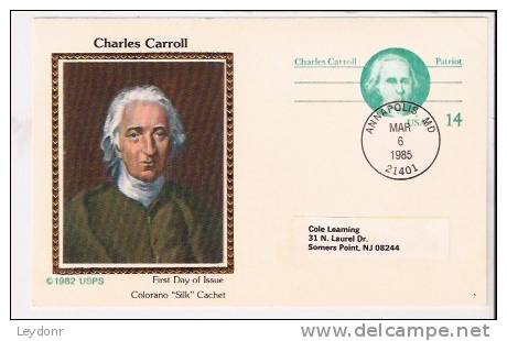 FDC Charles Carroll - 1981-1990