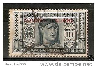 1932 EM. GENERALI USATO DANTE 10 CENT - RR6096 - Amtliche Ausgaben